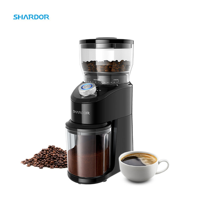 Niebieski LED Light Burr Stożkowy młynek 2 do 12 filiżanek Blokada bezpieczeństwa Office Espresso Machine