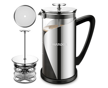 Bez BPA 34 uncji French Press 4-warstwowy filtr 1000 ml ze stali nierdzewnej