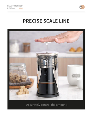 Bez BPA 34 uncji French Press 4-warstwowy filtr 1000 ml ze stali nierdzewnej