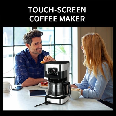 OEM Ekran dotykowy Auto Drip Coffee Machine 10 Programowalny kubek ze szklaną karafką