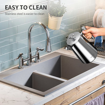 34OZ Izolowany francuski ekspres do kawy z podwójną ścianką Klasyczny styl SS304