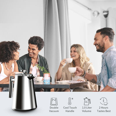 1000ML Automatyczna prasa francuska Podróżna podwójna ściana ze stali nierdzewnej